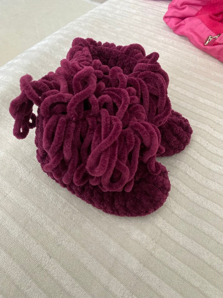 Mor Örgü Kız Çocuk Ev Terliği 20 21 num - Görsel 2