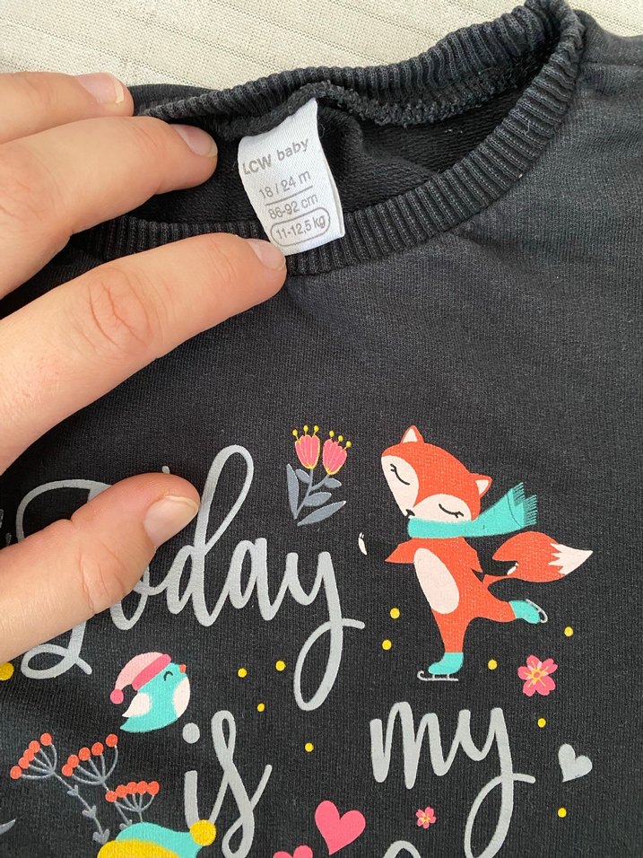 Kız Çocuk Gri Baskılı Sweatshirt 18 24 - Görsel 2