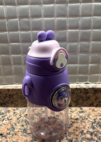 Mor Çocuk Termos Şişesi Sevimli Tasarımlı - Görsel 5