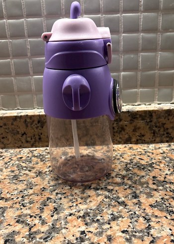 Mor Çocuk Termos Şişesi Sevimli Tasarımlı - Görsel 2