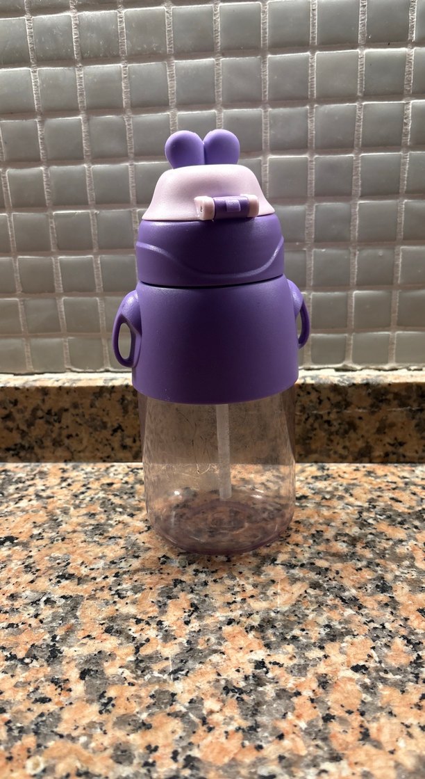 Mor Çocuk Termos Şişesi Sevimli Tasarımlı - Görsel 3