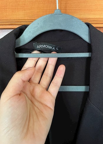 l Beden siyah Renk Siyah Düğmeli Kadın Blazer Ceket