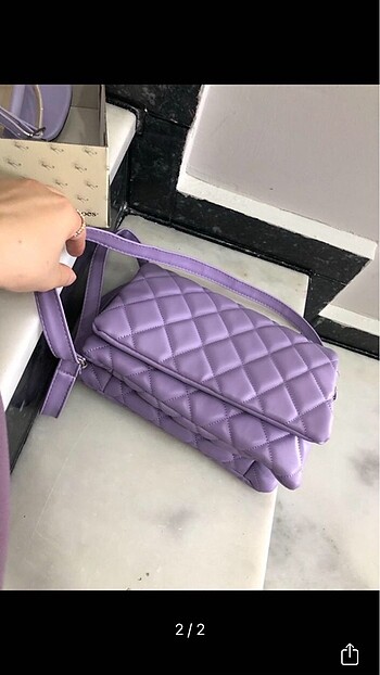 Zara Lila kapitone çanta