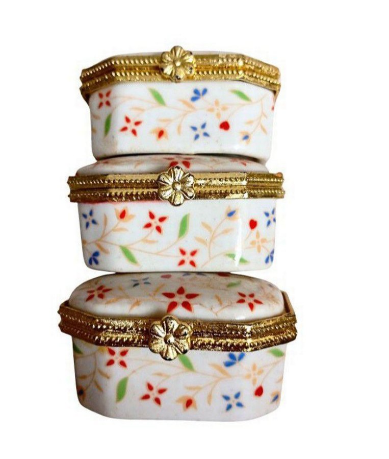 Porselen Vintage Mini Takı Kutuları - Görsel 3