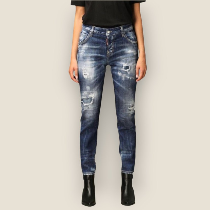 Dsquared2 Kadın Skinny Fit Yırtık Kot Pantolon - Görsel 2