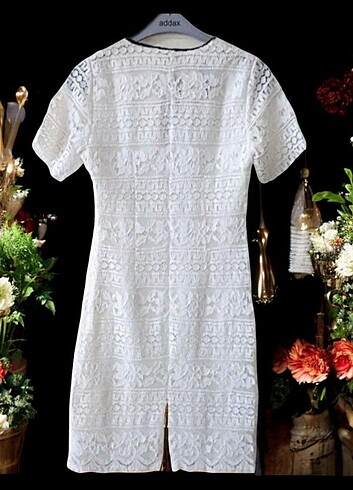 Mango Suit Güpür Dantel Elbise - Görsel 6