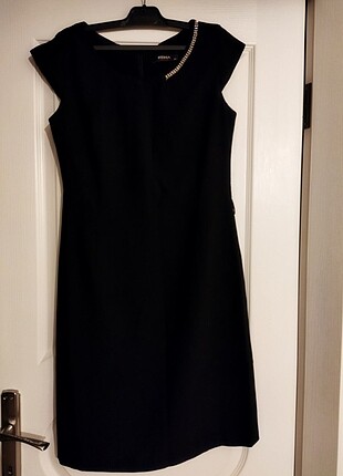 Siyah kumaş elbise 