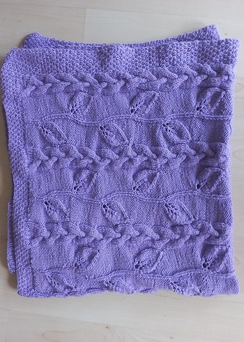 Beden Pastel Mor Örgü Çocuk Battaniyesi