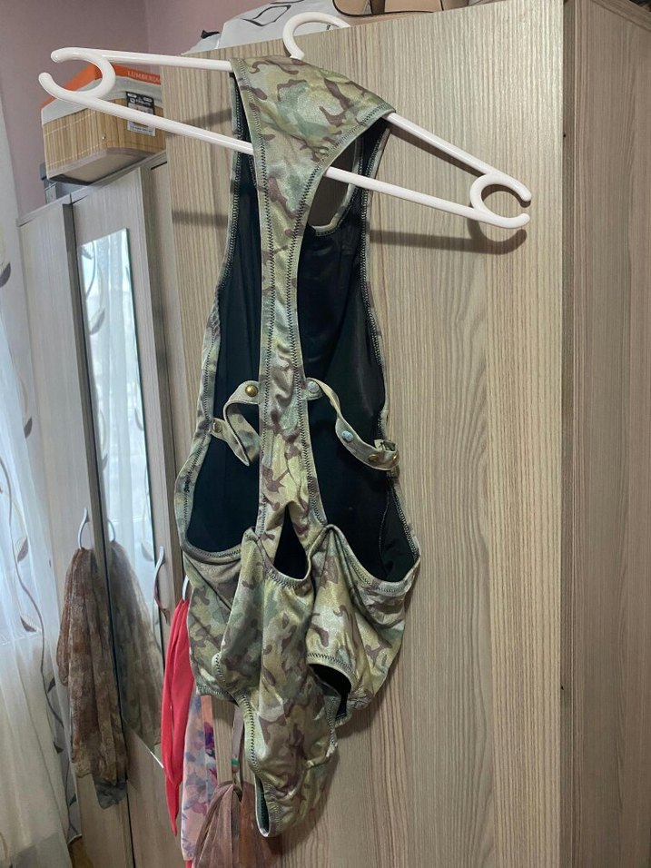 Önden Fermuarlı Kamuflaj Desenli Kadın Mayo - Görsel 3