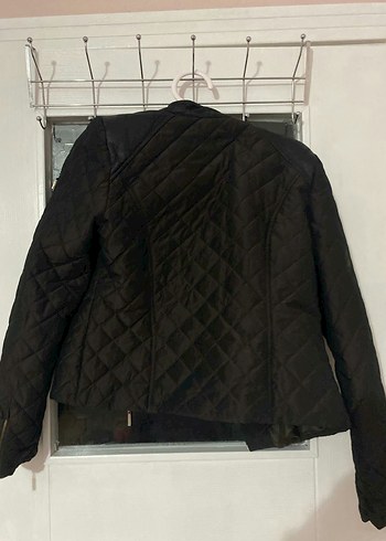 Kadın Siyah Deri Biker Ceket - Görsel 3