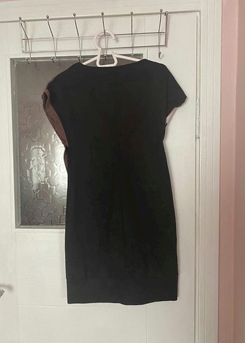 Düğmeli V Yakalı Midi Çizgili Elbise - Görsel 3