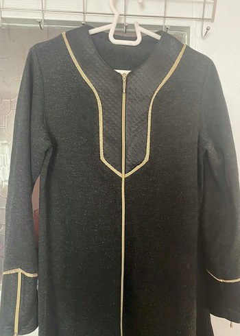 Siyah Uzun Nakışlı Kadın Ferace - Görsel 2