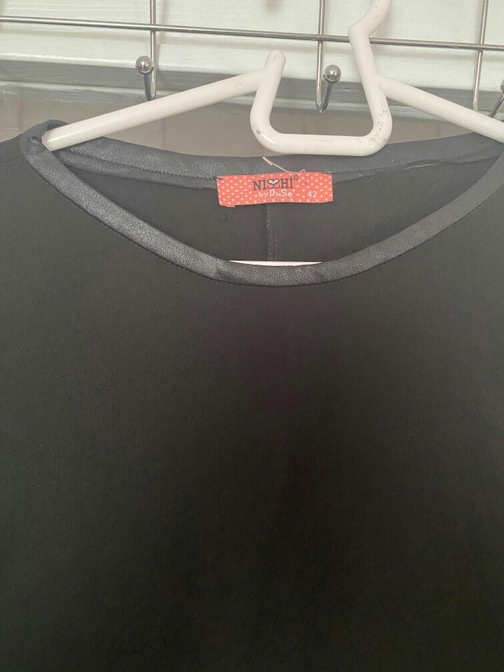 Kadın Siyah V Yaka Midi Elbise - Görsel 2