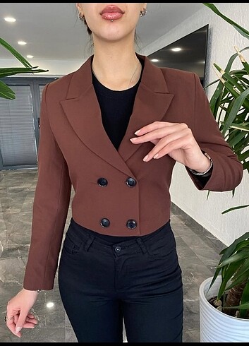 universal Beden siyah Renk İçi astarlı kısa blazer ceket