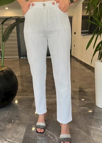 Düğmeli Beyaz Regular Fit Street Wear Kot