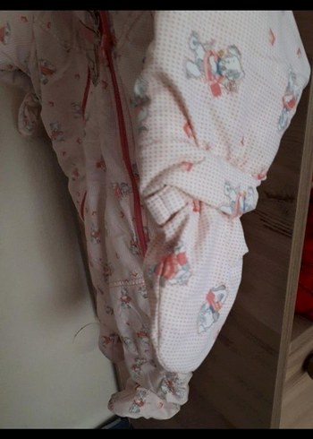 Kapüşonlu Fermuarlı Pembe Bebek Tulumu - Görsel 3