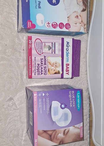 Lansinoh Mavi Göğüs Pedi , süt saklama , mendil - Görsel 2