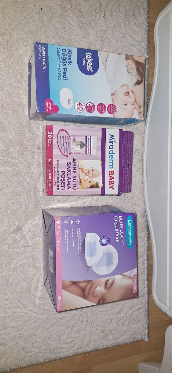 Lansinoh Mavi Göğüs Pedi , süt saklama , mendil - Görsel 2