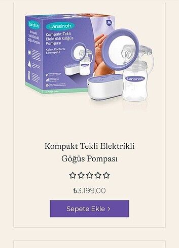 Tekli elektrikli göğüs pompası