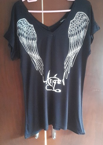 Goth Siyah V Yaka Hamile Tişörtü