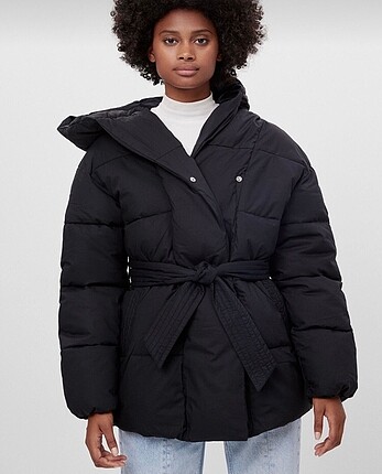 Bershka Siyah Şişme Mont