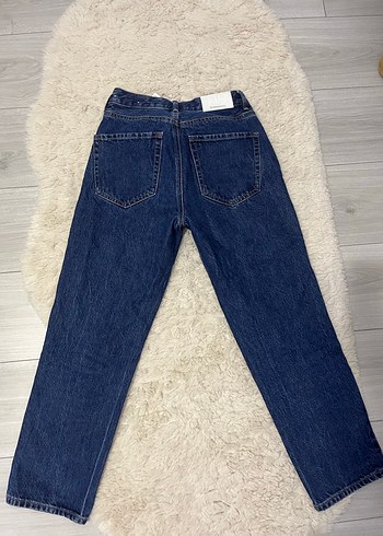 34 Beden Düğmeli Lacivert Kadın Denim Jean