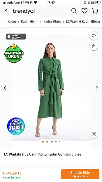 Lcwaikiki gömlek elbise sayılı kullanıldı tertemiz