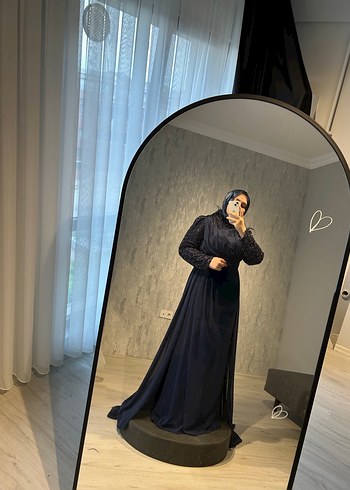 Uzun larcivertKadın Abiye Elbise - Görsel 2