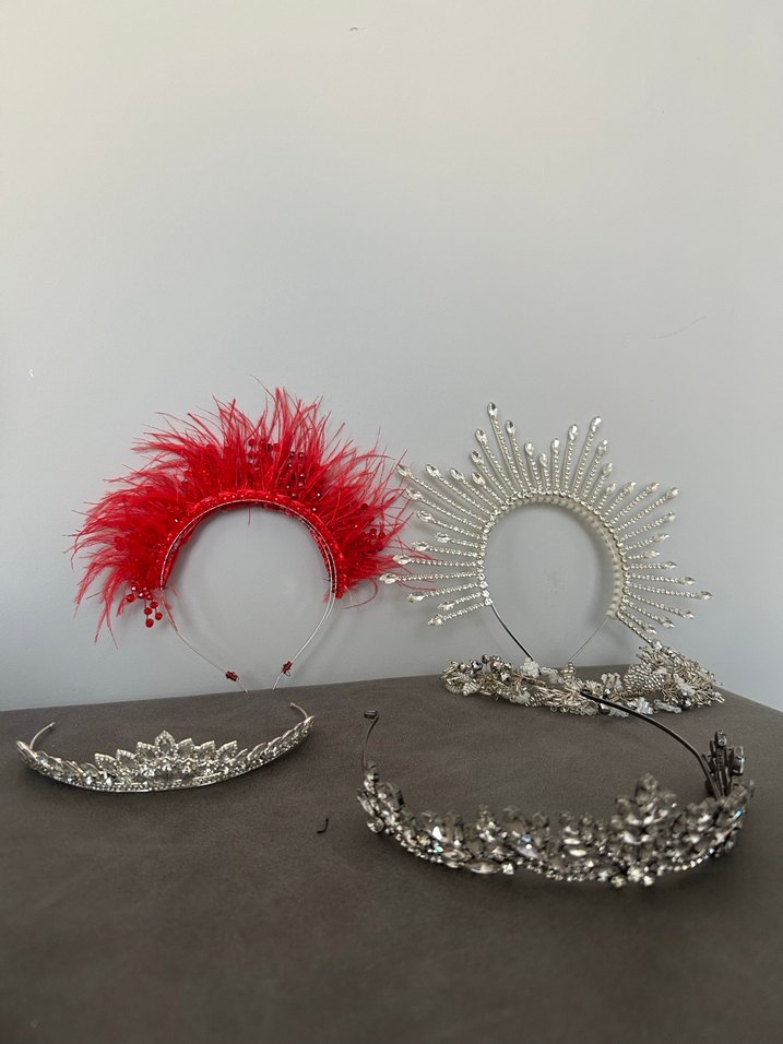 Pullu ve Tüylü Kırmızı Gelin Aksesuarı - Görsel 5