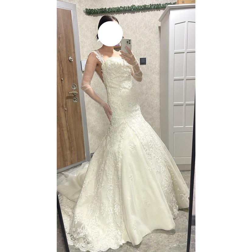 Balık Gelinlik Rimano Sposa 34-36 Eldivenli İşlemeli - Görsel 3