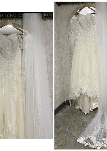 Vitrin Gelinliği Dantel Şıklığı Tam Takım Temiz 36 Beden - Görsel 19