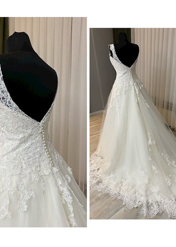 Vitrin Gelinliği Dantel Şıklığı Tam Takım Temiz 36 Beden - Görsel 16