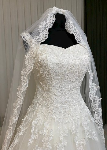 Vitrin Gelinliği Temiz Tam Takım Dantel Şıklığı 34 Beden - Görsel 11