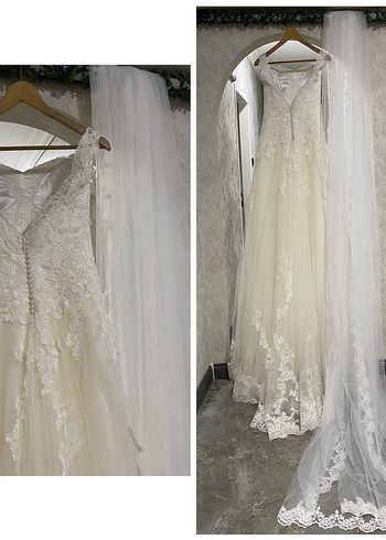 Vitrin Gelinliği Temiz Tam Takım Dantel Şıklığı 34 Beden - Görsel 10