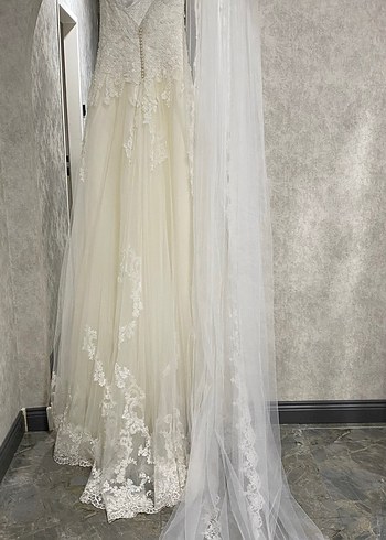 Vitrin Gelinliği Temiz Tam Takım Dantel Şıklığı 34 Beden - Görsel 13