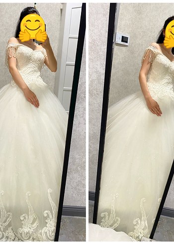 Kolları Boncuk Detaylı İşlemeli İpli Gelinlik 36-38 - Görsel 12