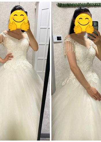 Kolları Boncuk Detaylı İşlemeli İpli Gelinlik 36-38 - Görsel 9