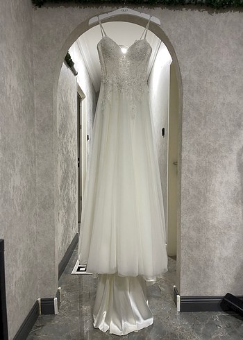 Balon Kol İp Aslılı Sırt İpli Gelinlik Tam Takım Temiz - Görsel 5