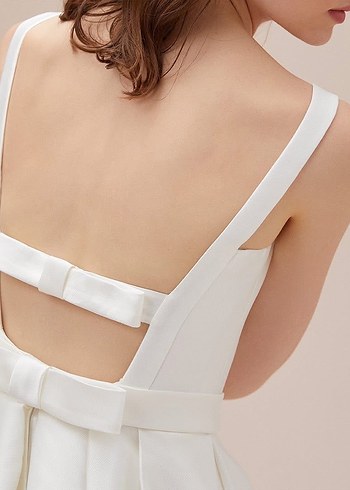 Oleg Cassini Saten Sırt Fiyonk Detay Cepli Gelinlik 34-36 - Görsel 7