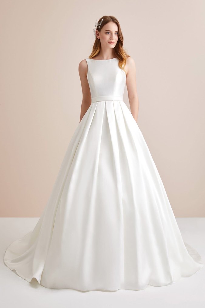 Oleg Cassini Saten Sırt Fiyonk Detay Cepli Gelinlik 34-36 - Görsel 2