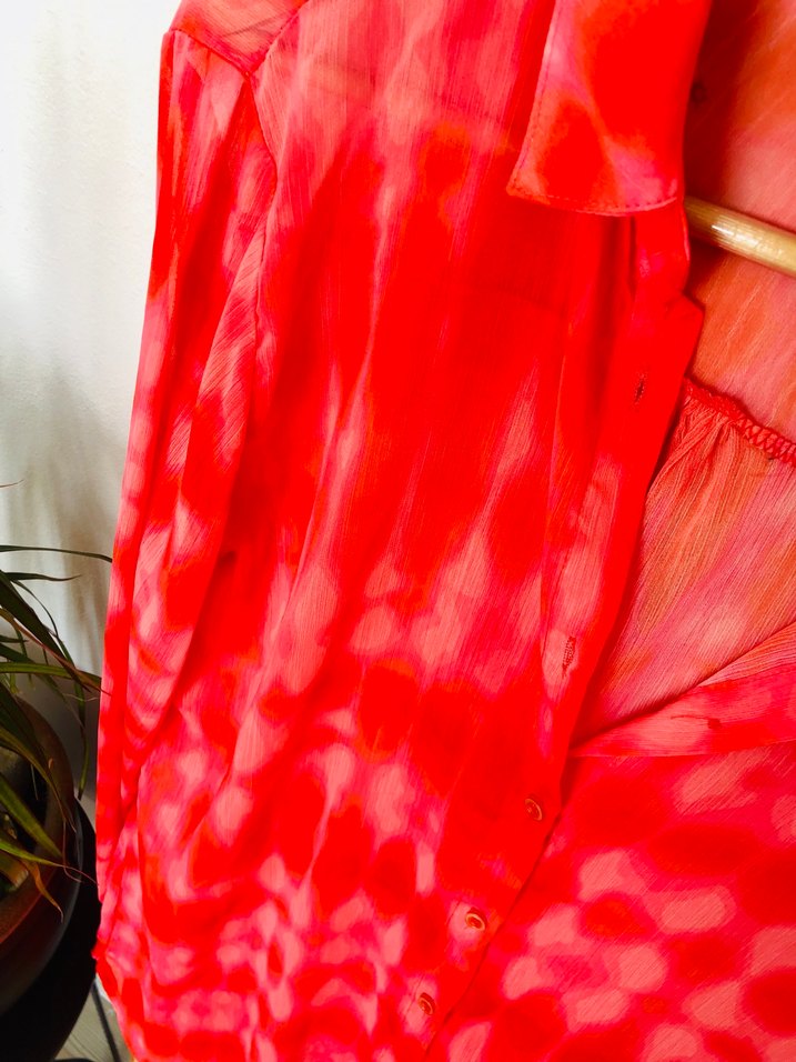 Renkli Uzun Kollu Bohem Kadın Gömlek - Görsel 2