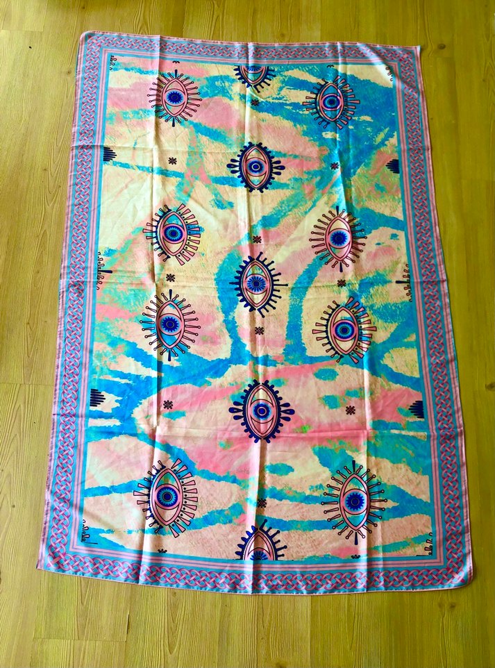 Bohem Çok Renkli Bağlama Desenli Pareo - Görsel 2