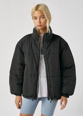 Kadın Siyah Midi Kışlık Mont - Görsel 2