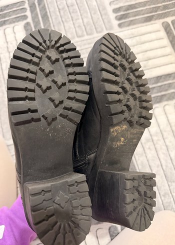 Siyah deri kadın postal bot - Görsel 6