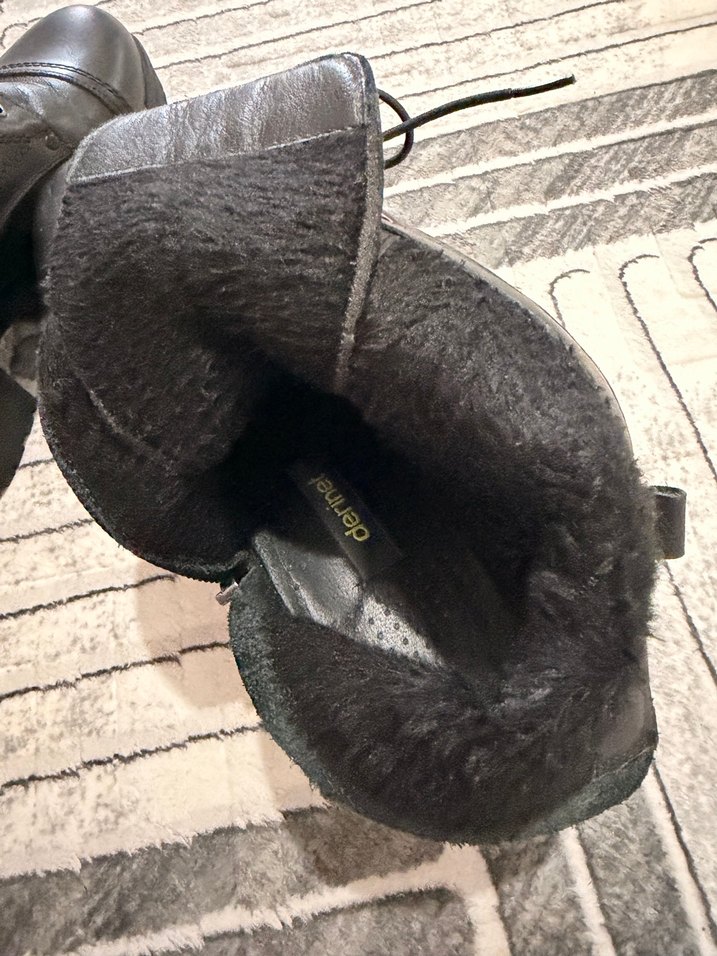 Siyah deri kadın postal bot - Görsel 5