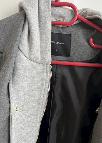 Gri Düğmeli Kadın Blazer Ceket - Görsel 3