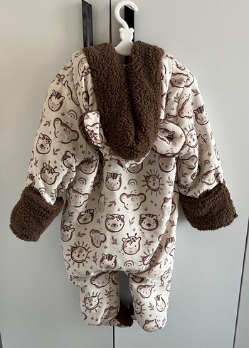 Kahverengi Baskılı Bebek Tulumu - Görsel 2