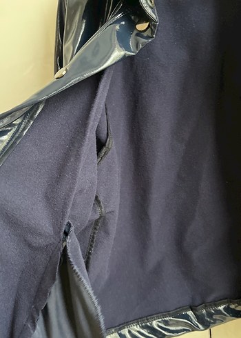 Kadın Mavi Deri Düğmeli Ceket - Görsel 3