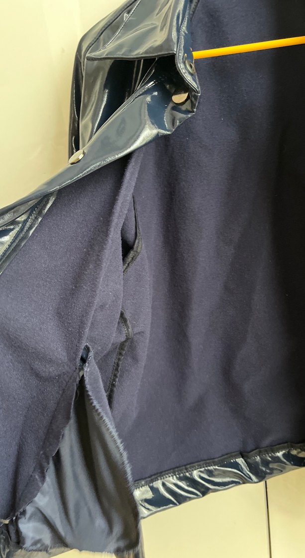 Kadın Mavi Deri Düğmeli Ceket - Görsel 3