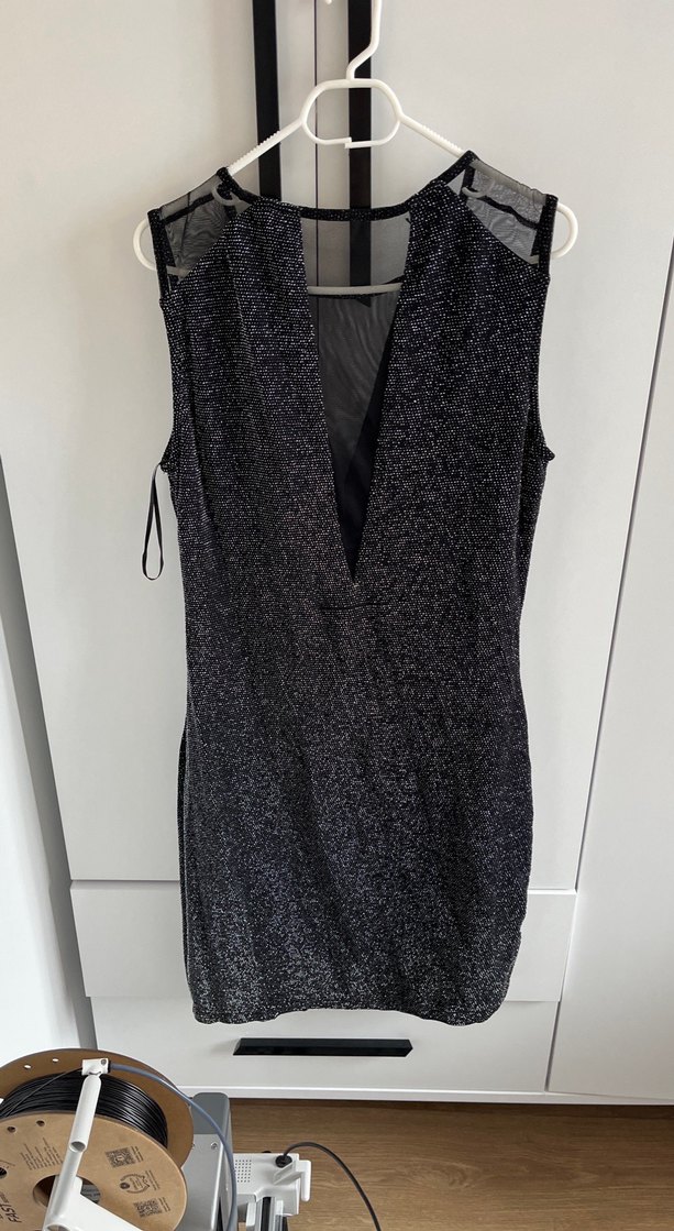 Siyah Drapeli Midi Kadın Abiye Elbise - Görsel 2